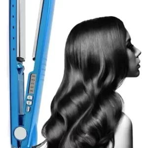 Chapinha Prancha Para Cabelo Cerâmica Bivolt Visor Led Azul