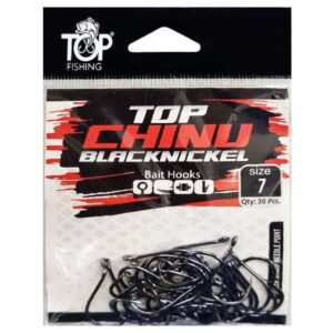 Anzol Top Fishing Chinu Black Nickel 07 com 30 pçs