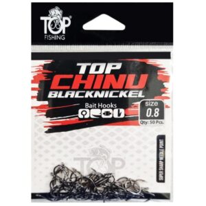 Anzol Top Fishing Chinu Black Nickel 0.8 com 50 pçs