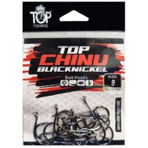 Anzol Top Fishing Chinu Black Nickel 09 com 20 pçs