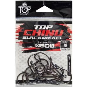 Anzol Top Fishing Chinu Black Nickel 10 com 20 pçs