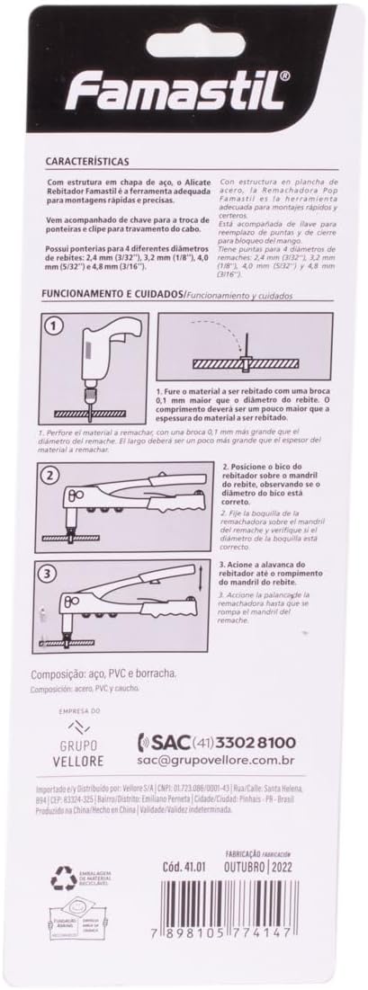 Famastil Alicate Rebitador Ar1 - Imagem 3