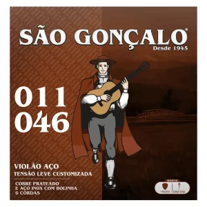 Encordoamento Violão São Gonçalo 011-046 Aço Tensão Leve Customizada