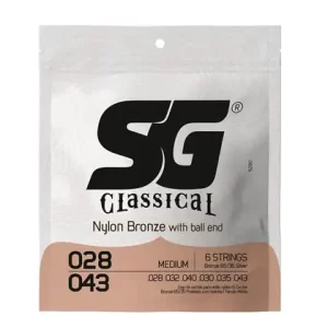 Encordoamento para Violão 028-043 SG (Nylon) Bronze Tensão Média c/ Bolinha