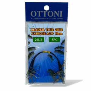 Chicote Leader TC-10 20 libras preto 10cm c/ 5