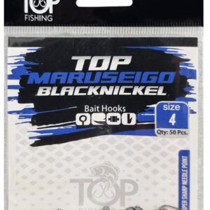 Anzol Top Fishing Maruseigo Black Nickel 04 com 50 pçs