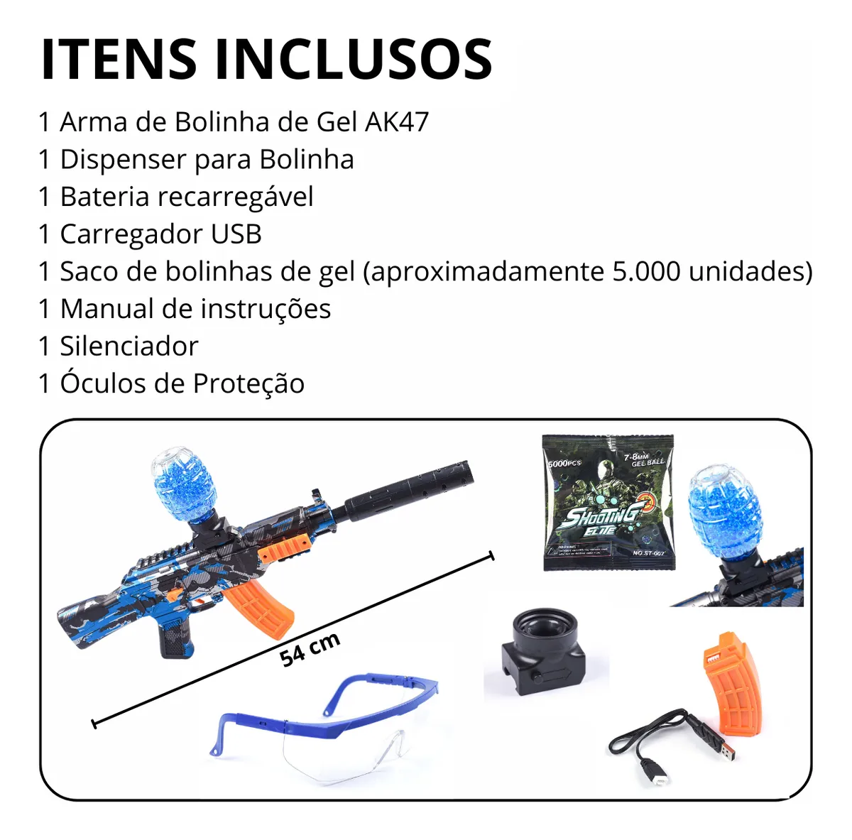 Bolinha De Gel Eletrica Ak47(50.000 mil)BOLINHAS - Imagem 8