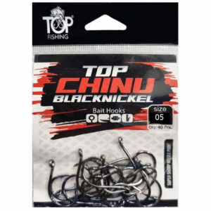 anzol top fishing chinu black nickel 05 com 40 pçs