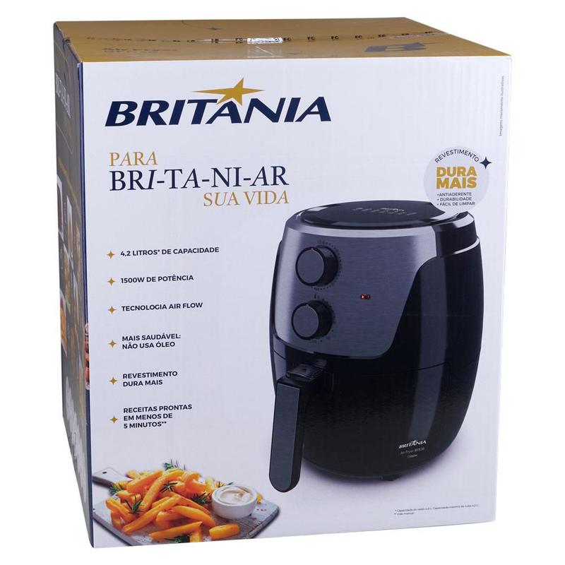 fritadeira air fryer 4.2l britânia bfr38 preta 127v