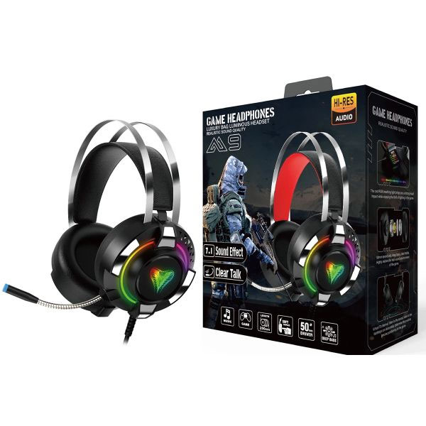 gaming headphones c/ microfone maleável hd m9 preto